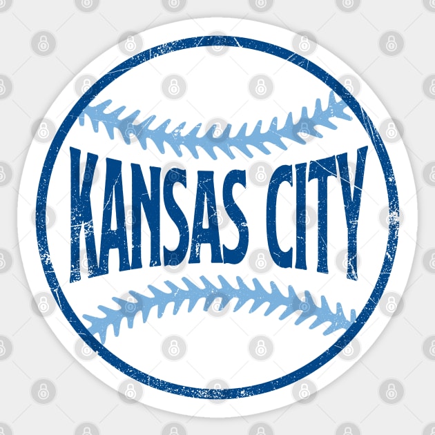 Kansas City Retro Baseball - Blue Sticker by KFig21